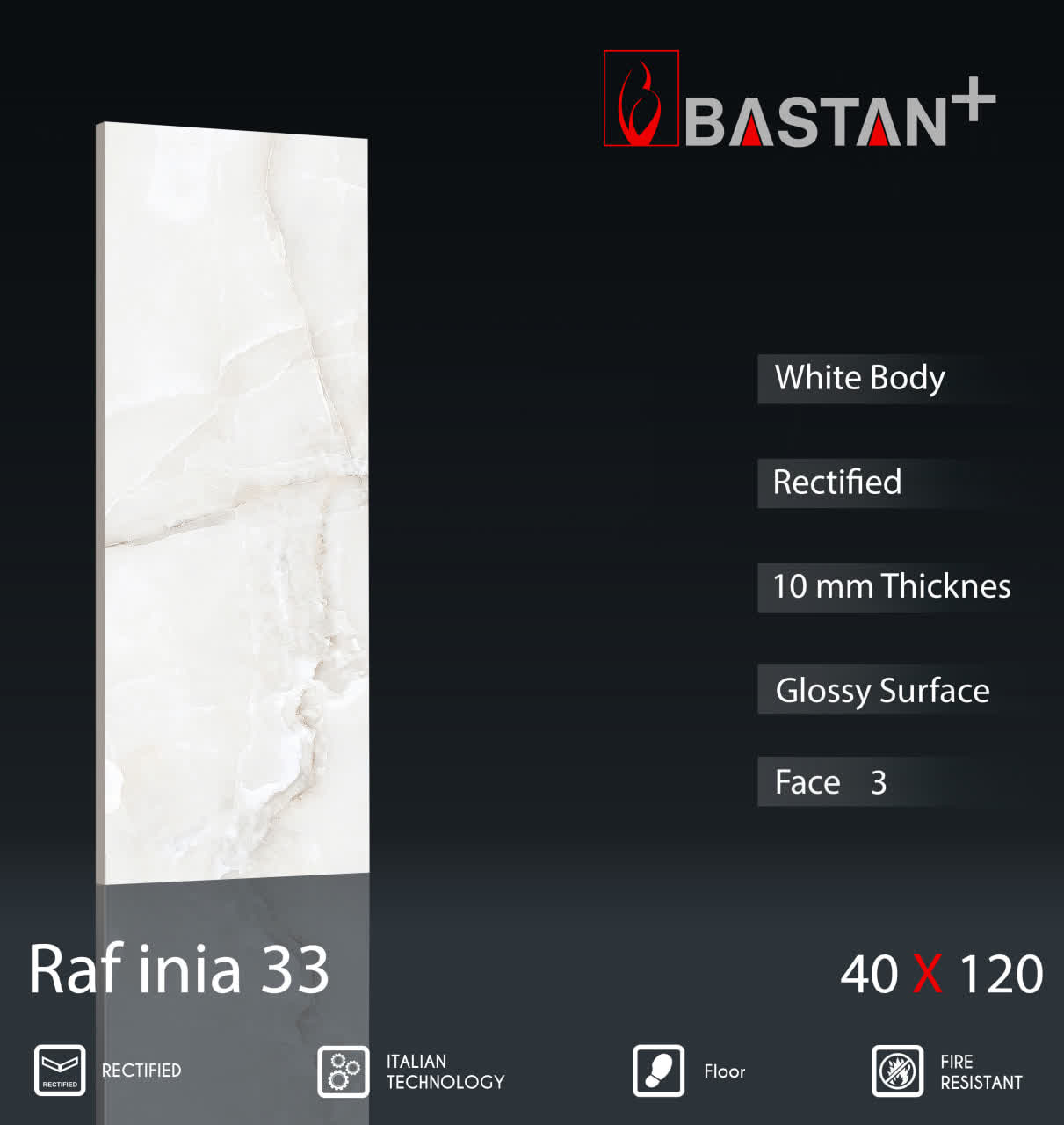 کاشی و سرامیک  بدنه سفید 120×40 رافینیا 5945 (T33) (باستان)