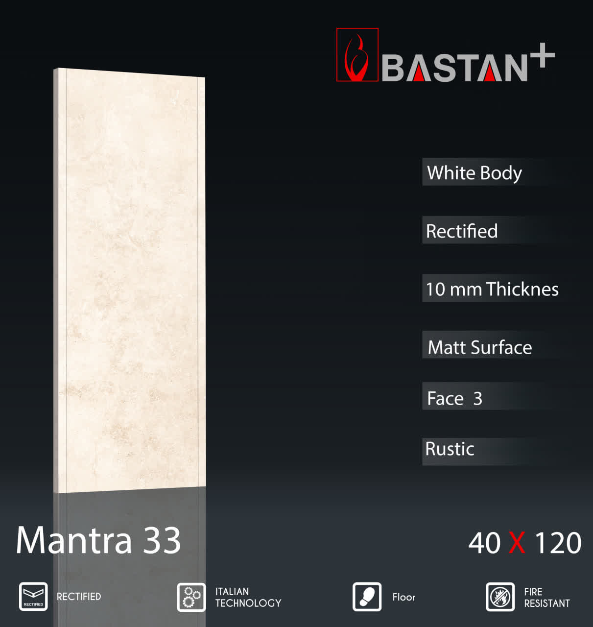 کاشی و سرامیک  بدنه سفید 120×40 مانترا 5985 (M33) (باستان)