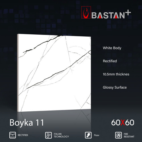 کاشی و سرامیک بدنه سفید 60×60 بویکا سفید 5117 (براق 11) (باستان)