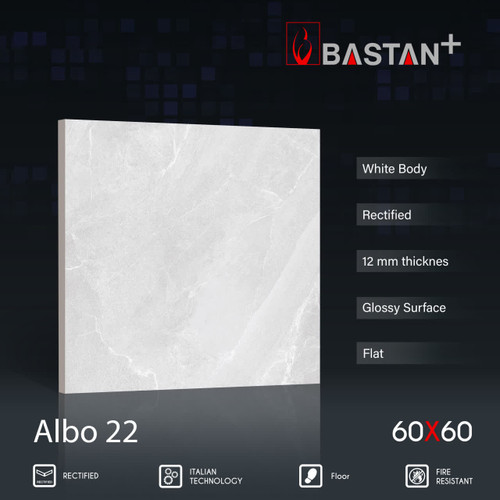 کاشی و سرامیک بدنه سفید 60×60 آلبو 5858 (براق 22) ضخامت بالا