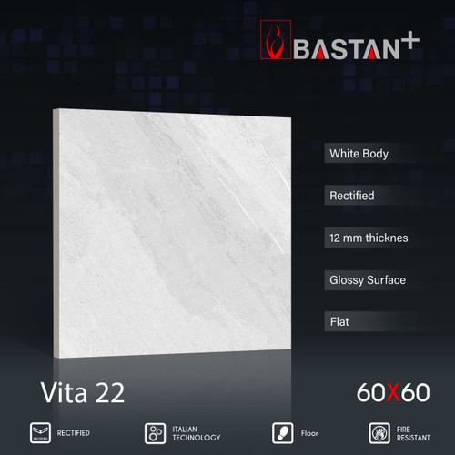 کاشی و سرامیک بدنه سفید 60×60 ویتا 5860 (براق 22) ضخامت بالا