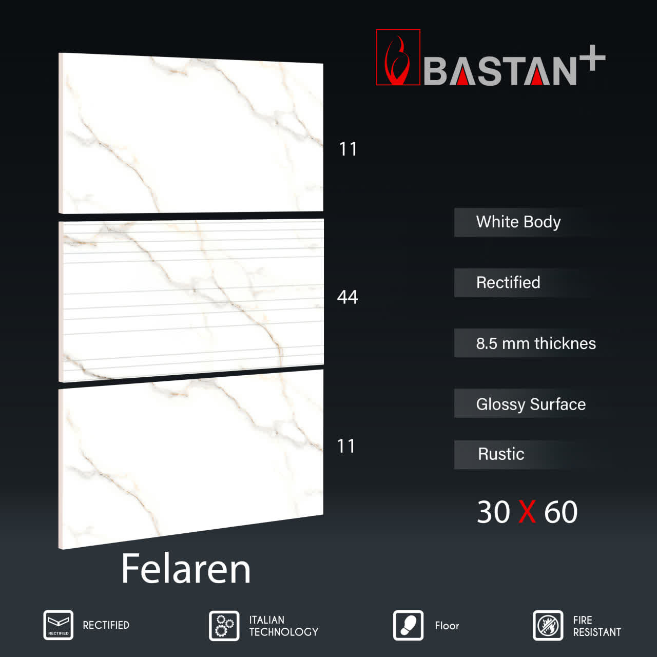 کاشی و سرامیک  بدنه سفید 60×30 فلارن دکور 5592 (براق 44)