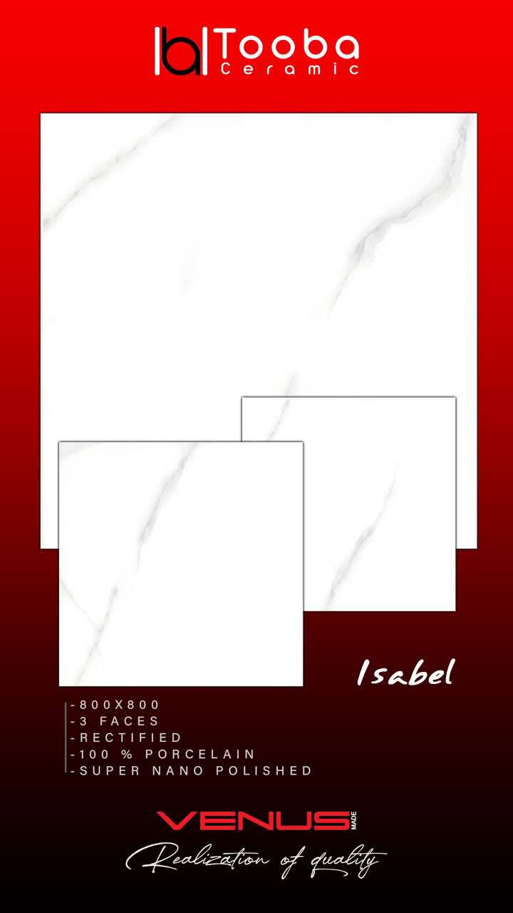 کاشی ونوس ایزابل 80×80 (طوبی) پرسلان نانو پولیش