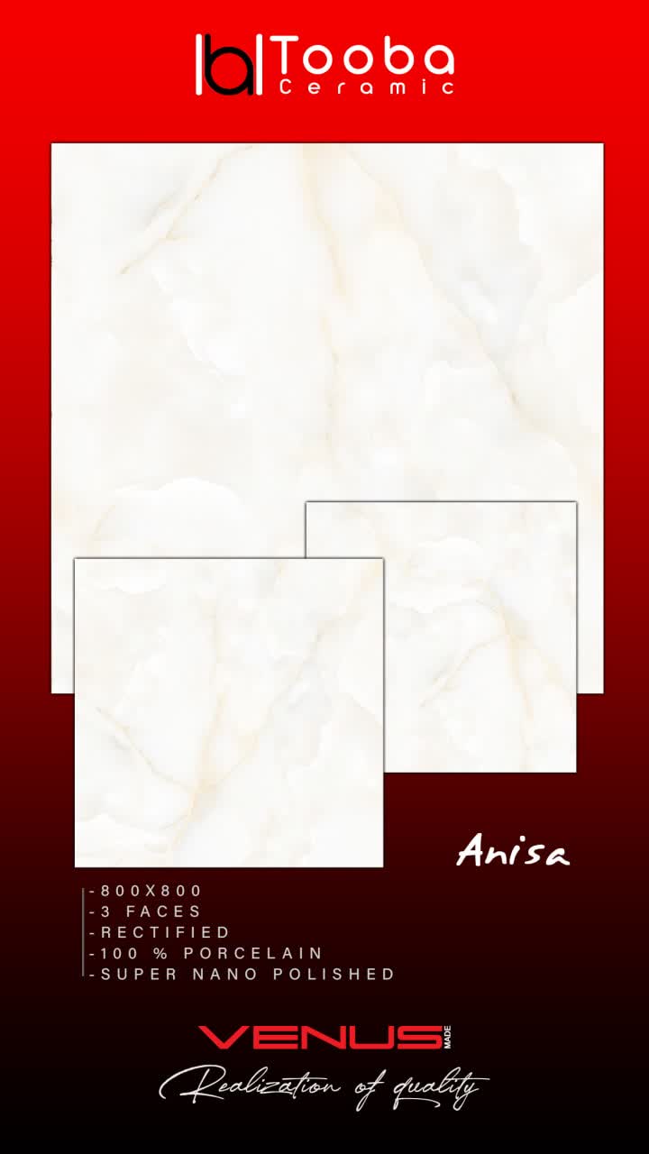 کاشی ونوس آنیسا 80×80 (طوبی) پرسلان نانو پولیش