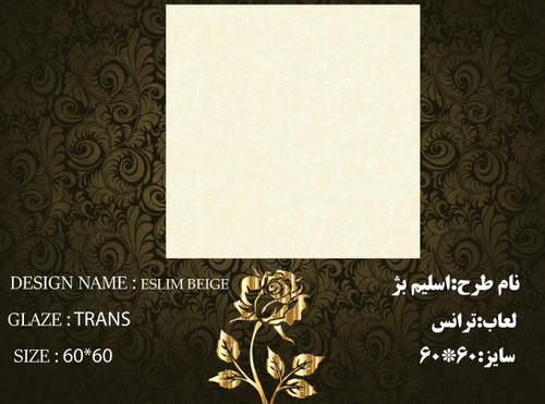 کاشی و سرامیک ساناز کف ضخیم * سایز 6060 * اسليم بژ براق * طیف 30